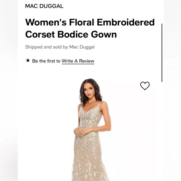 Mac Duggal Woman’s Floral Embroidered Corset Bodice Gown Size 8 NWT - Picture 7 of 17